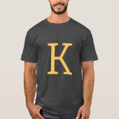 Donkergrijs Initiaal Letter Monogram Modern Stijlv T-shirt (Voorkant)
