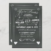 Donkergrijs krijtbord Weddenschap met hart Kaart (Voorkant / Achterkant)