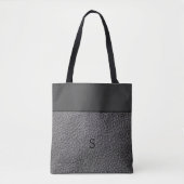 Donkergrijs kunstleder en donkergrijs monogrammen tote bag (Voorkant)