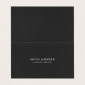 Donkergrijs  kunstleer visitekaartje (Buitenkant ongevouwen)