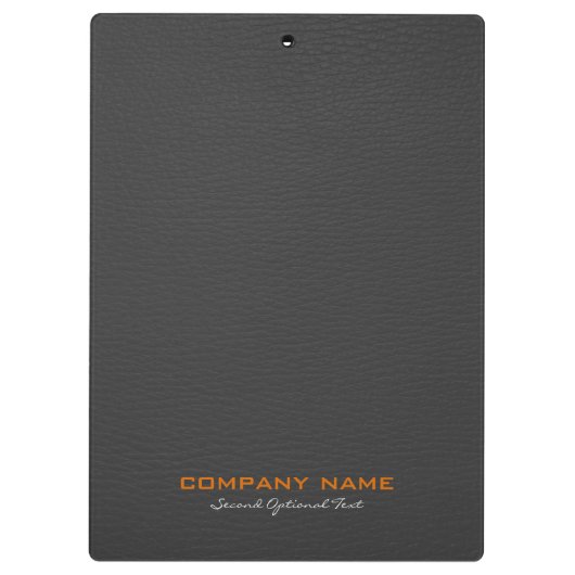 Donkergrijs leder Gepersonaliseerd Klembord (Achterkant)