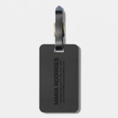 Donkergrijs leder Kijk naar Monogram Bagagelabel (Achterkant verticaal)