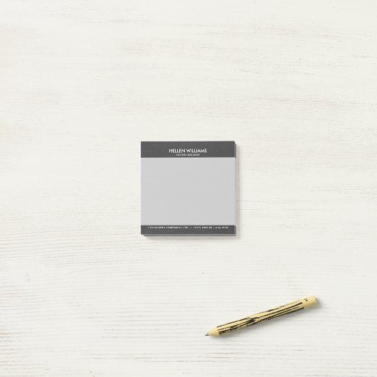 Donkergrijs  leder van de Faux Post-it® Notes (Op bureau)