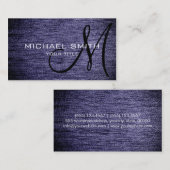 Donkergrijs leder visitekaartje (Voorkant / Achterkant)