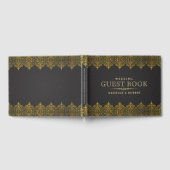 Donkergrijs lederen gouden Lijst Gastenboek (Volledig)