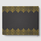 Donkergrijs lederen gouden Lijst Gastenboek (Achterkant)