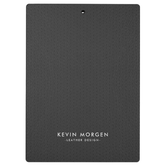 Donkergrijs lederen monogram klembord (Achterkant)