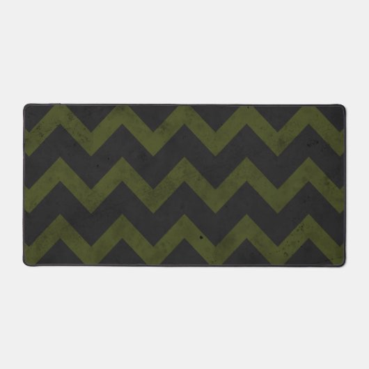 Donkergrijs legergroen  chevron bureaumat (Voorkant)