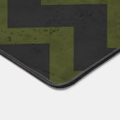 Donkergrijs legergroen  chevron Monogram Bureaumat (Hoek)