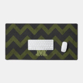 Donkergrijs legergroen  chevron Monogram Bureaumat (Keyboard & Muis)