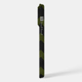 Donkergrijs legergroen chevron Monogram iPhone Hoesje (Linkerkant)