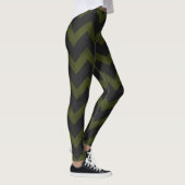 Donkergrijs legergroen  chevron Monogram Leggings (Rechts)