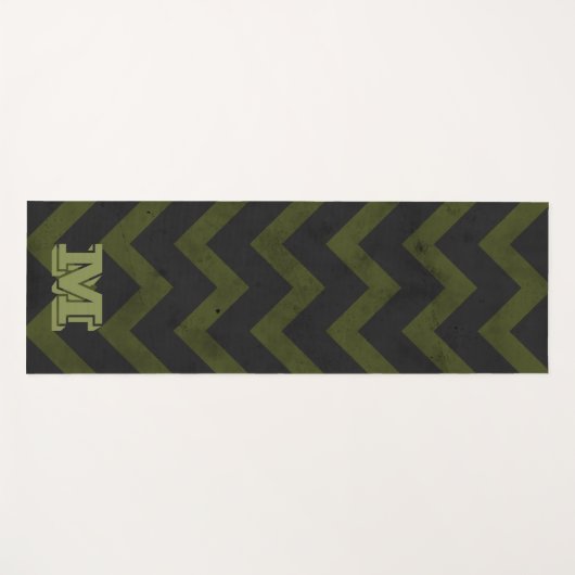 Donkergrijs legergroen  chevron Monogram Yogamat (Voorkant (horizontaal))