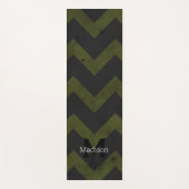 Donkergrijs legergroen chevron Monogram Yogamat (Voorkant)
