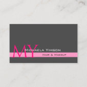 Donkergrijs Lichtroze met Monogram Professional Visitekaartje (Voorkant)