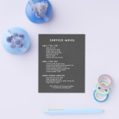 Donkergrijs  menu met lederen service in Faux (Enkel)