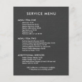 Donkergrijs  menu met lederen service in Faux (Voorkant)