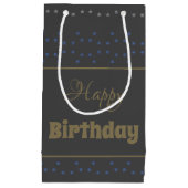 Donkergrijs met een sterrenprint verjaardagscadeau klein cadeauzakje (Voorkant)