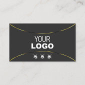 Donkergrijs met Gold Decor Diamonds en Logo Modern Visitekaartje (Voorkant)