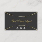 Donkergrijs met Gold Decor en diamanten Luxurous Visitekaartje (Voorkant)