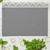 Donkergrijs met patroonaccent theedoek (Gevouwen)