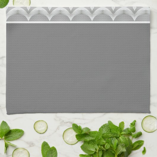 Donkergrijs met patroonaccent theedoek (Gevouwen)