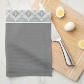 Donkergrijs met patroonaccent theedoek (Quarter Fold)