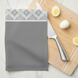 Donkergrijs met patroonaccent theedoek