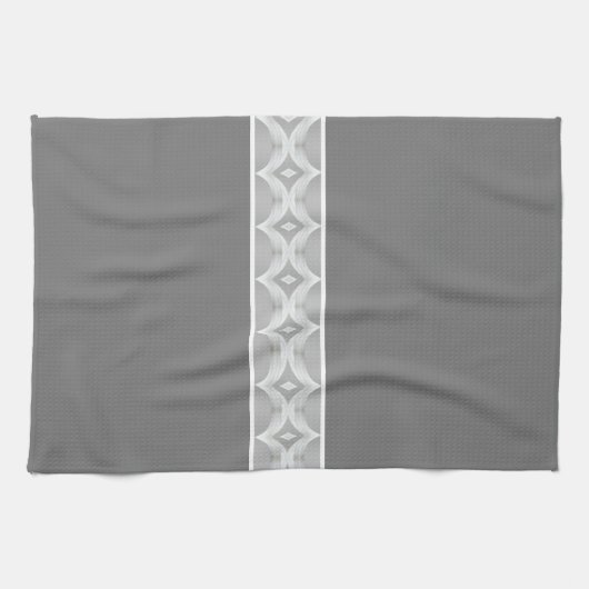 Donkergrijs met patroonaccent theedoek (Horizontaal)