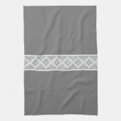 Donkergrijs met patroonaccent theedoek (Verticaal)
