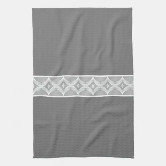 Donkergrijs met patroonaccent theedoek (Verticaal)