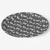 Donkergrijs met witte donkerpapier Borden Papieren Bordje (Gekanteld)