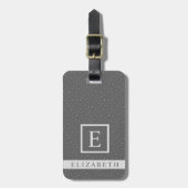  donkergrijs met witte polka dot bagagelabel (Voorkant verticaal)