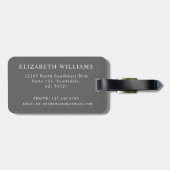  donkergrijs met witte polka dot bagagelabel (Achterkant horizontaal)