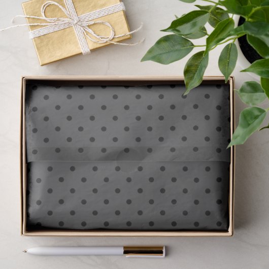 Donkergrijs Met Zwarte Stippen Tissuepapier (Geschenk)