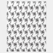 Donkergrijs modern koffiebekerpatroon fleece deken (Voorkant)