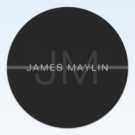 Donkergrijs monogram, naam en geometrische streep labels