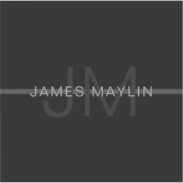 Donkergrijs monogram, naam en geometrische streep sticker