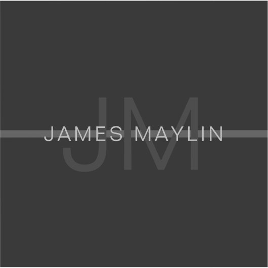 Donkergrijs monogram, naam en geometrische streep sticker (Voorkant)