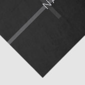 Donkergrijs monogram, naam en geometrische streep tissuepapier (Detail)