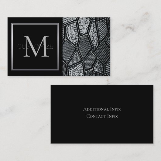 Donkergrijs mozaïekglas Visitekaartje 5 (Voorkant / Achterkant)