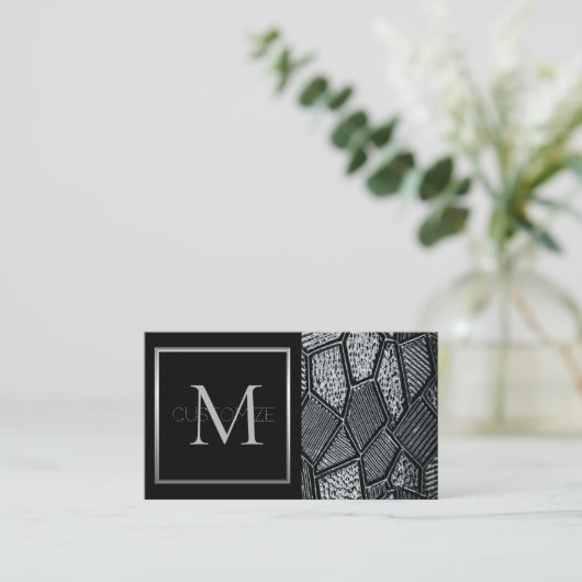 Donkergrijs mozaïekglas Visitekaartje 5 (Staand voorkant)