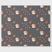 Donkergrijs Naadloos inpakpapier: Schattigee egel Cadeaupapier (Vlak)