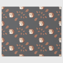Donkergrijs Naadloos inpakpapier: Schattigee egel Cadeaupapier