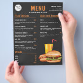 Donkergrijs Oranje Hamburger Hotdog Eten Menu Prij (Hand)