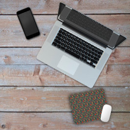 Donkergrijs patroon bloemflorale wilde bloemen mui muismat