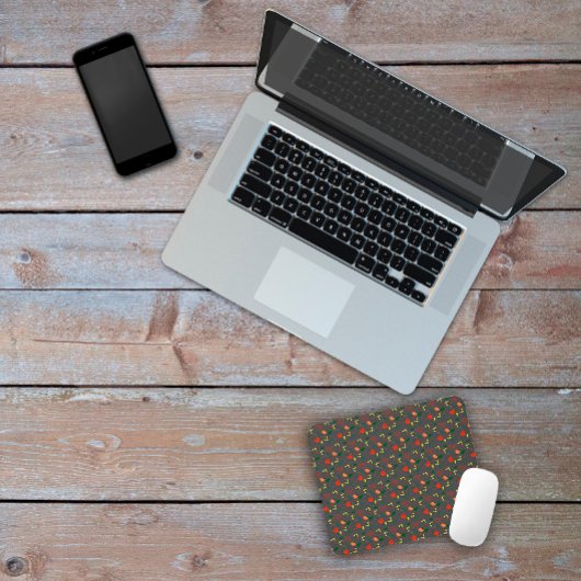 Donkergrijs patroon bloemflorale wilde bloemen mui muismat