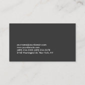 Donkergrijs persoonlijk trainer standaard Visiteka Visitekaartje (Achterkant)