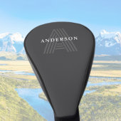 Donkergrijs Retro Moderne Monogrammed Naam Golfheadcover