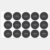 Donkergrijs Retro Moderne Monogrammed Naam Labels (Vel)